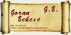 Goran Bekčić vizit kartica